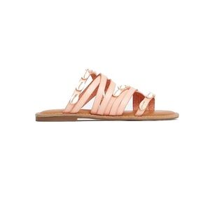 EXPRESS Coral Blush Strappy Puka Shell Sandals 9 NWT